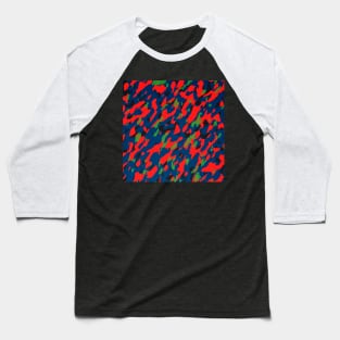 Camouflage - Red and Blue Baseball T-Shirt